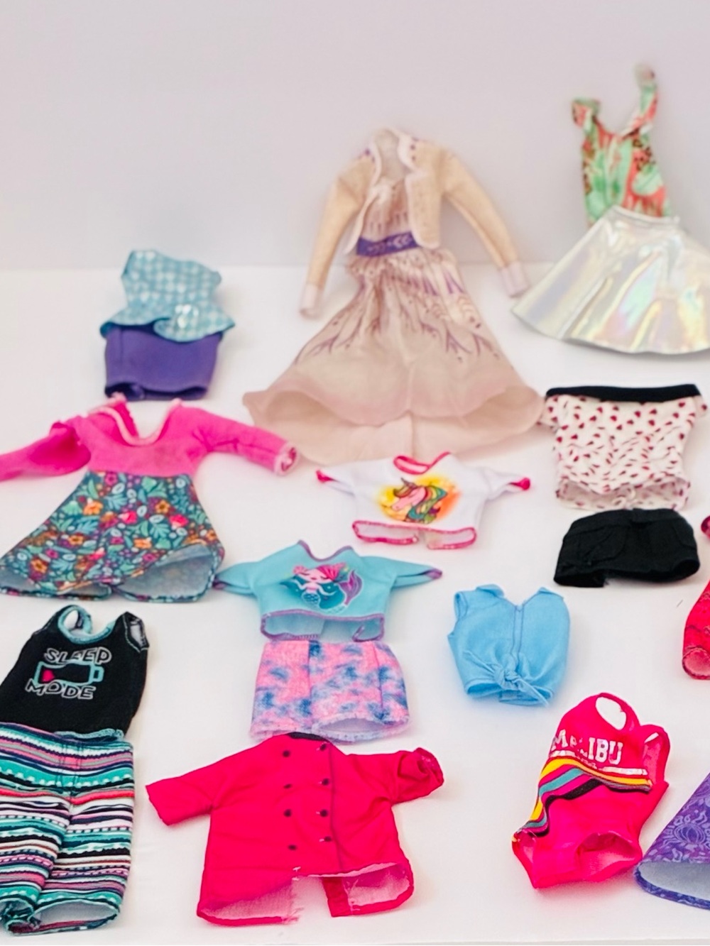 Lot Of Doll Clothes Assorted Sizes And Accessories